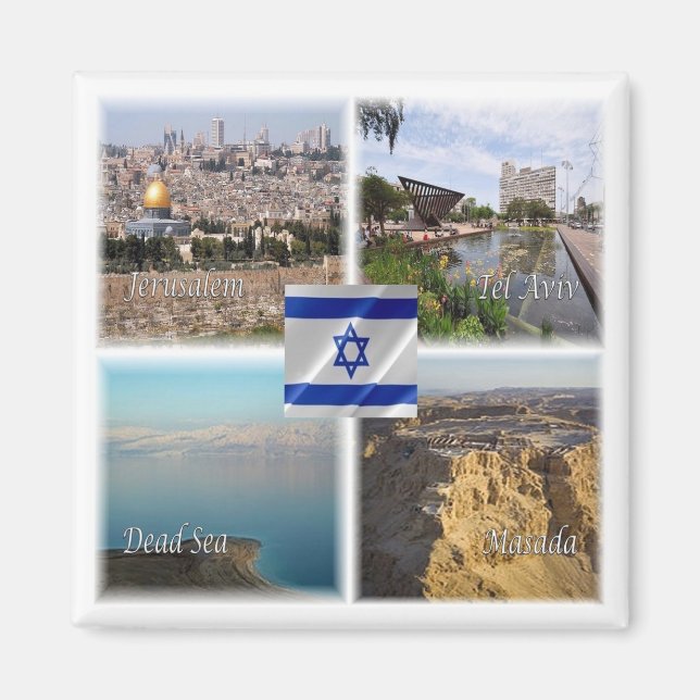 zIL006 TEL AVIV JERUSALEM, Israel, Fridge Magnet (Framsidan)