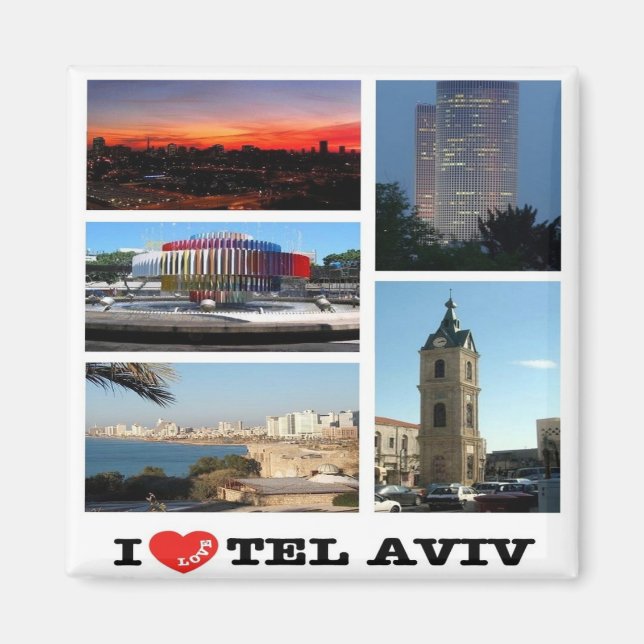 zIL007 i kärlek TEL AVIV, Israel Mellan östern, Fr Magnet (Framsidan)