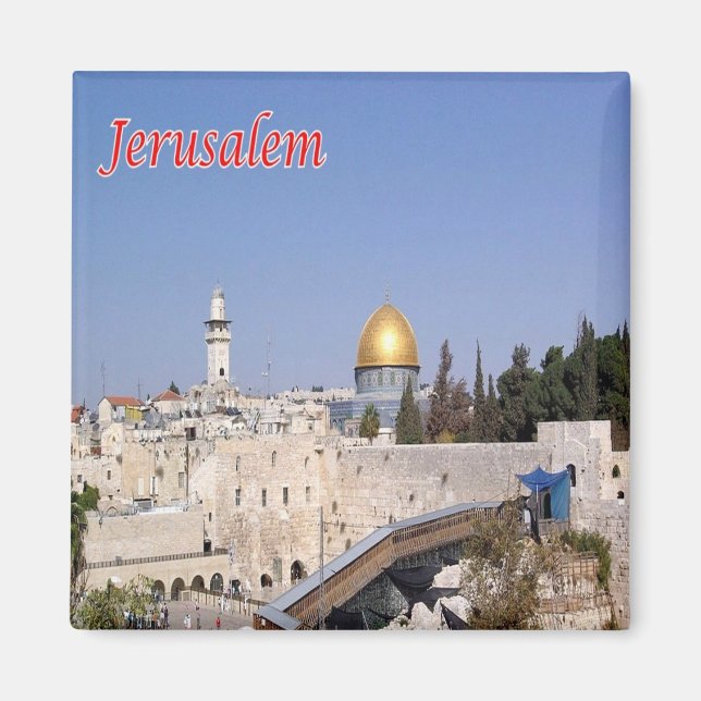 zIL012 WESTERN WOLL Jerusalem, Israel, Fridge Magnet (Framsidan)