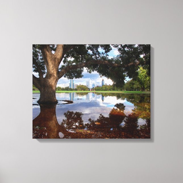 Zilker Park - Austin Texas Skyline 3 Canvastryck (Framsida)