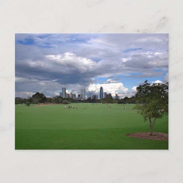 Zilker Park Austin Texas Skyline 3 Vykort (Framsida)