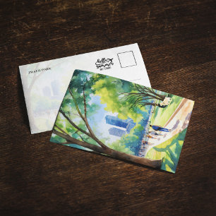 Zilker Park Austin Texas Watercolor Postcard Inbjudningar