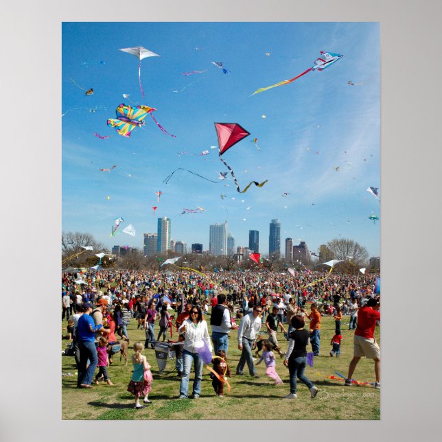 Zilker Park Kite Festival 3 - Austin Texas Poster (Framsidan)