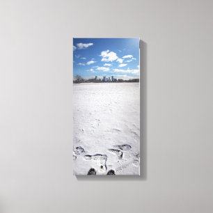 Zilker Park Snö - Austin Texas Downtown Skyline Canvastryck