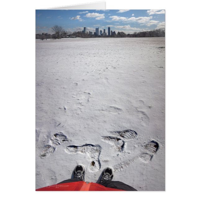 Zilker Park Snö - Austin Texas Downtown Skyline OBS Kort (Framsidan)