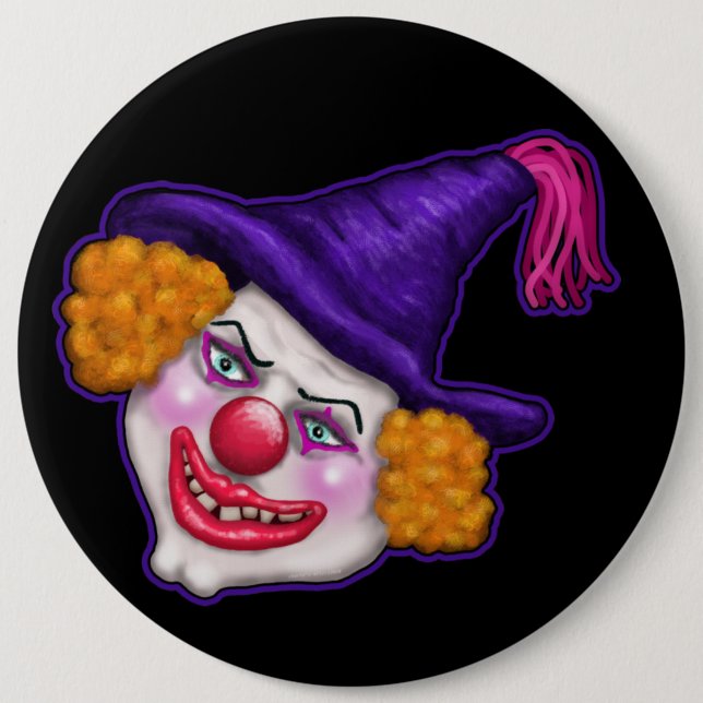 Zilko the Creepy Clown | Halloween-Roligt Knapp (Framsida)