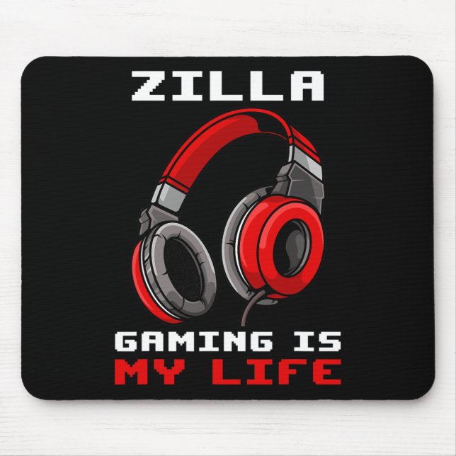 Zilla - Spelande är mitt liv - Personlig  Musmatta (Framsidan)