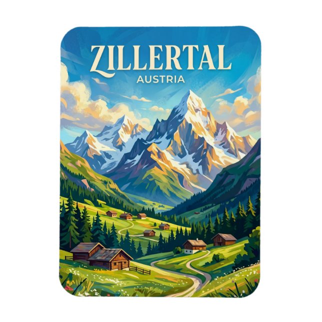 Zillertal Österrike Magnet (Vertikal)