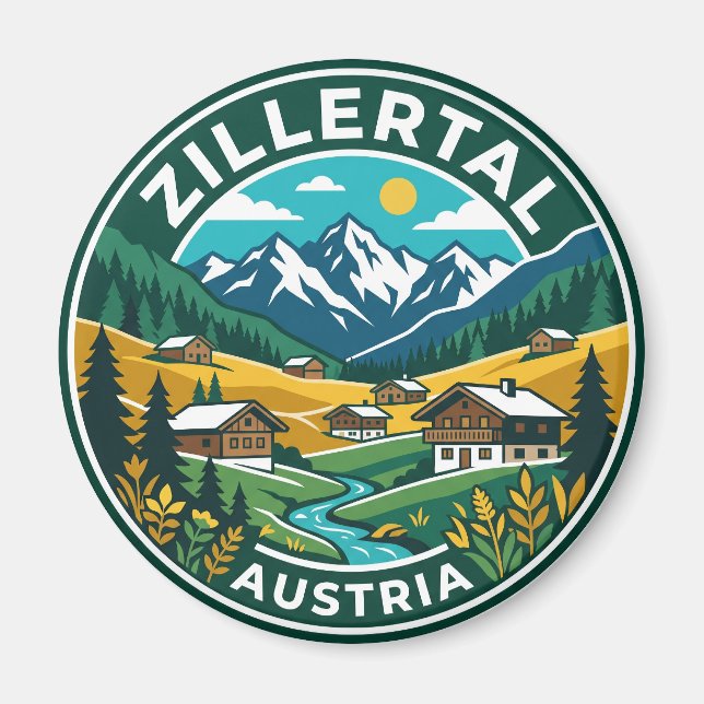 Zillertal Österrike Magnet (Framsidan)