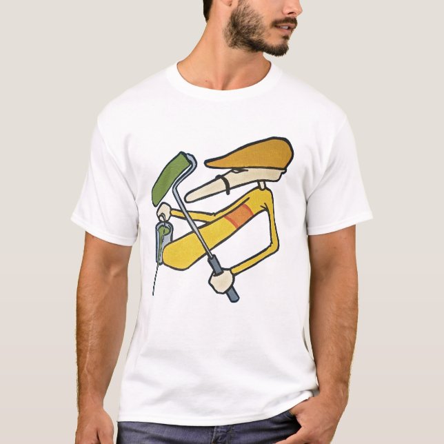 ZIMAD-TECKENET MED MÅLAR ÖSREGNAR OCH RULLEN TEE SHIRT (Framsida)