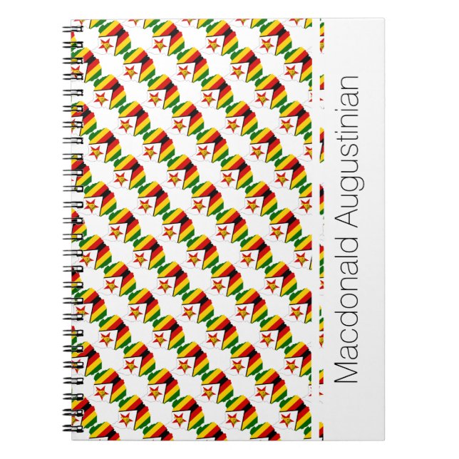 ZIMBABWE Anpassningsbar Flagga Patriotic Notebook  Anteckningsbok (Framsidan)