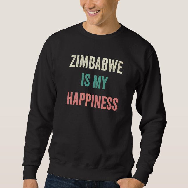Zimbabwe Är Min Lycka   Lång Ärmad Tröja (Framsida)