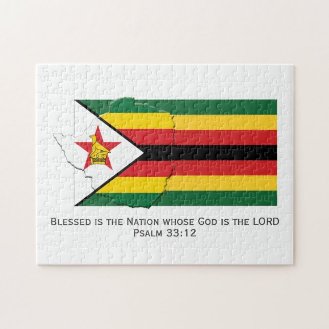 ZIMBABWE | Blad nation | ZIMBABWEAN FLAGGA Pussel (Horisontell)