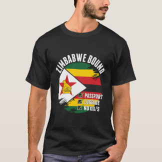 Zimbabwe Bound Land Travel Zimbabwe Flagga Vaca T Shirt