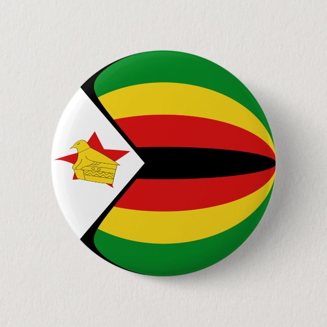 Zimbabwe Fisheye Flagga Button Knapp (Framsida)