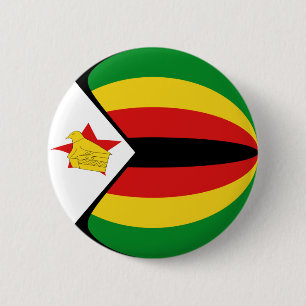 Zimbabwe Fisheye Flagga Button Knapp