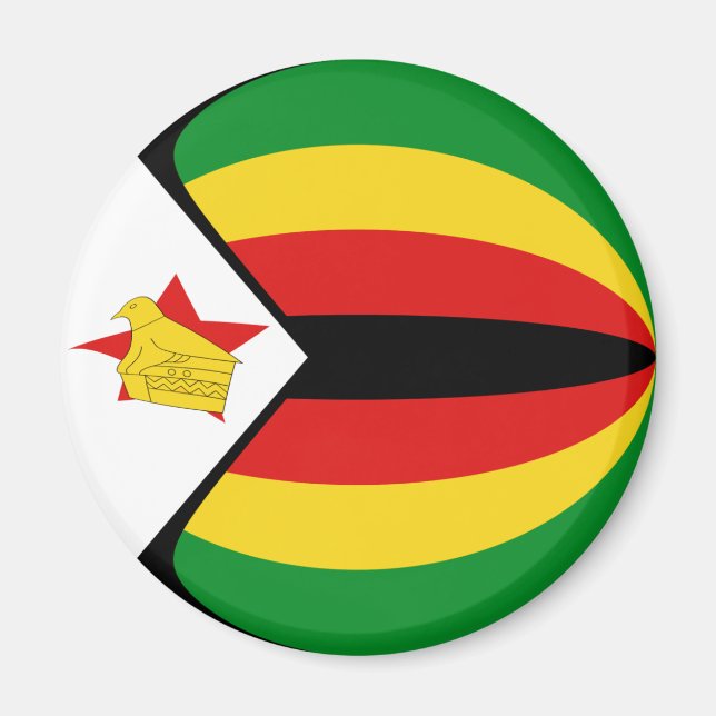 Zimbabwe Fisheye Flagga Magnet (Framsidan)