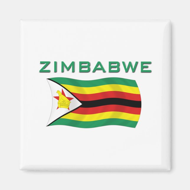 Zimbabwe Flagga 2 Magnet (Framsidan)
