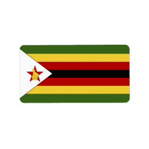 Zimbabwe flagga adressetikett
