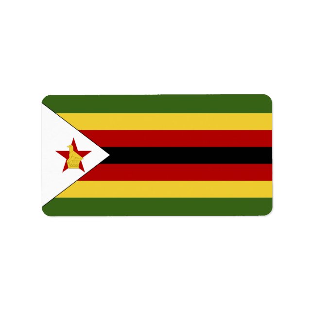 Zimbabwe flagga adressetikett (Framsidan)