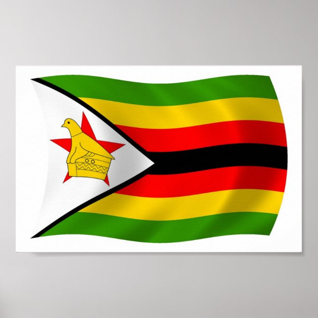 Zimbabwe Flagga Affisch Print (Framsidan)