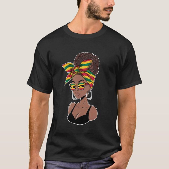 Zimbabwe Flagga Afrikansk Kvinna T Shirt (Framsida)