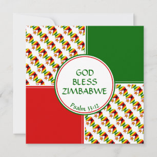 ZIMBABWE FLAGGA Anpassningsbar Birthday Hälsning Julkort