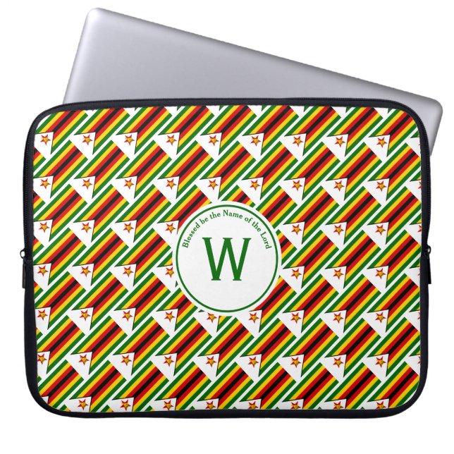 ZIMBABWE FLAGGA Anpassningsbar Monogram Zimbabwes  Laptop Fodral (Framsidan)