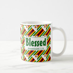 ZIMBABWE FLAGGA Anpassningsbar Scripture BLESSED Z Kaffemugg