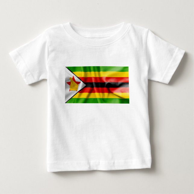 Zimbabwe Flagga Baby Bra Jersey T-Shirt (Framsida)