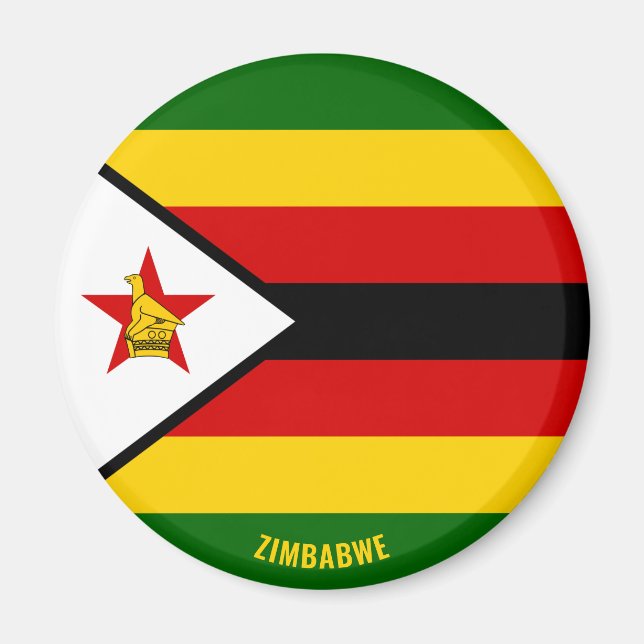 Zimbabwe Flagga Charming Patriotic Magnet (Framsidan)