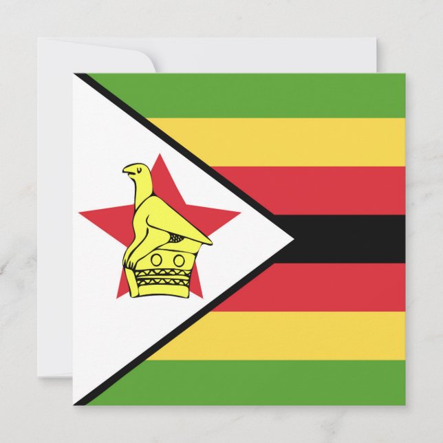 Zimbabwe Flagga Emblem Inbjudningar (Framsida)