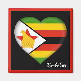 Zimbabwe flagga & Heart, Afrika helgdag/sport Magnet