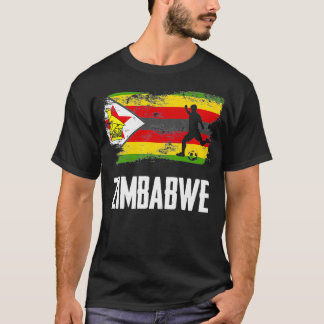 Zimbabwe Flagga Jersey Zimbabwe Zimbabwes fotbolls T Shirt
