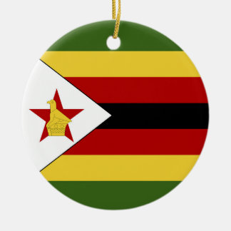 Zimbabwe flagga julgransprydnad keramik