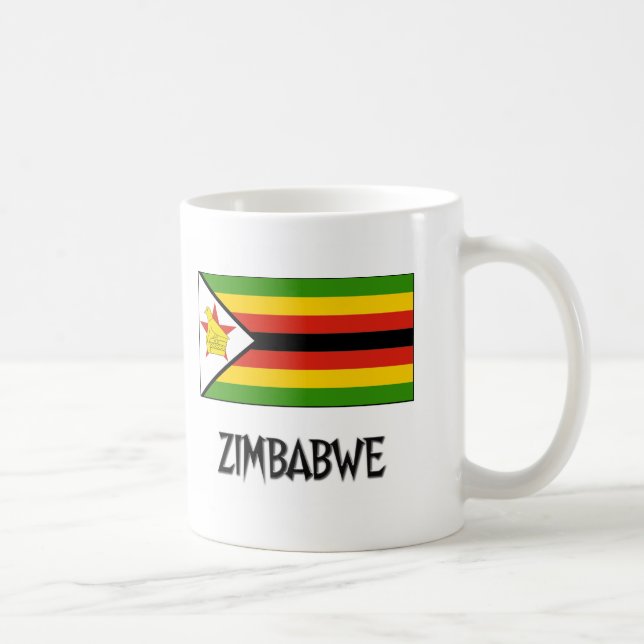 Zimbabwe flagga kaffemugg (Höger)