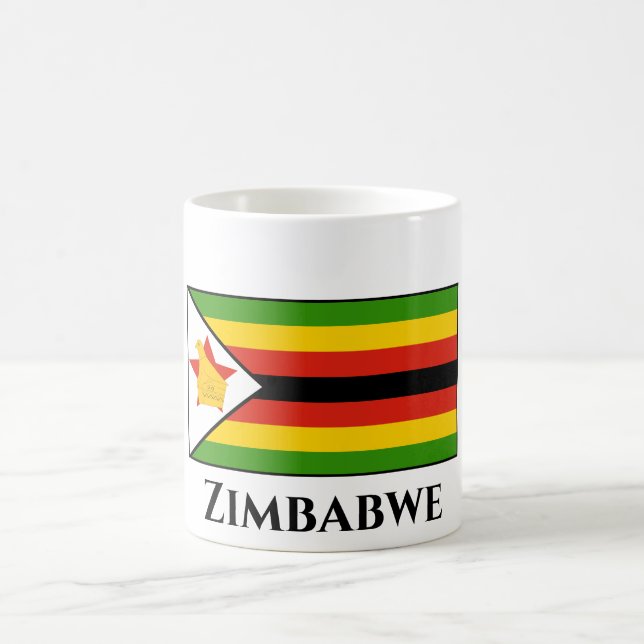 Zimbabwe Flagga Kaffemugg (Center)