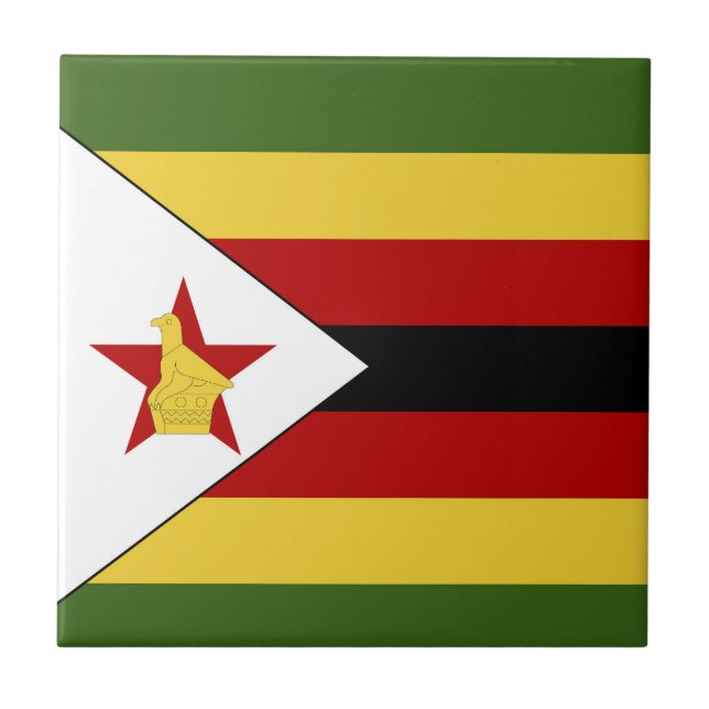 Zimbabwe flagga kakelplatta (Framsidan)