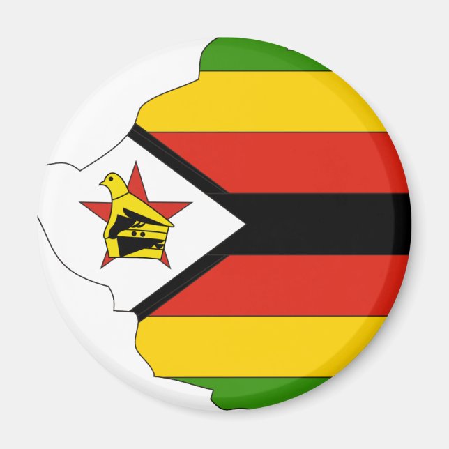 Zimbabwe flagga karta magnet (Framsidan)