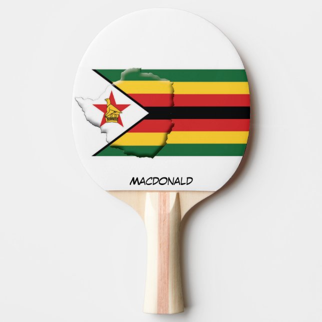 ZIMBABWE FLAGGA & KARTA Personlig Pingisracket (Framsidan)