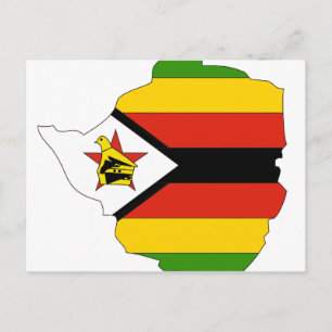 Zimbabwe flagga karta vykort