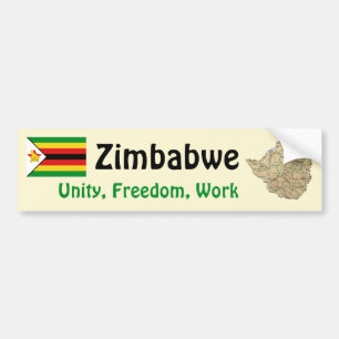 Zimbabwe flagga + Kartabildekal Bildekal