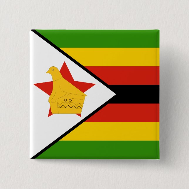 Zimbabwe Flagga Knapp (Framsida)