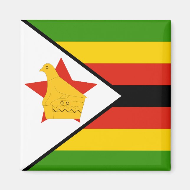 Zimbabwe Flagga Magnet (Framsidan)