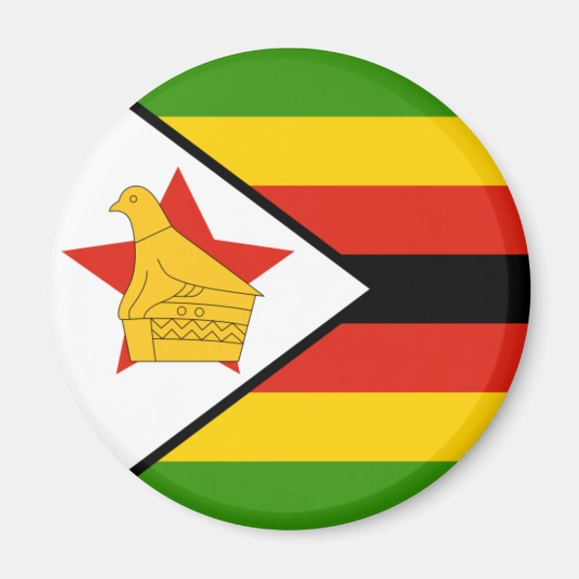 Zimbabwe Flagga Magnet (Framsidan)