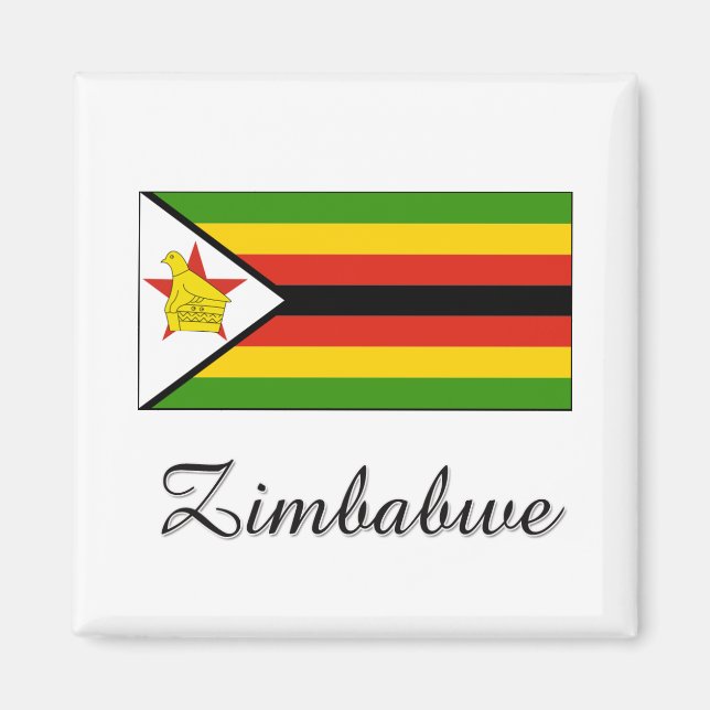 Zimbabwe Flagga Magnet (Framsidan)