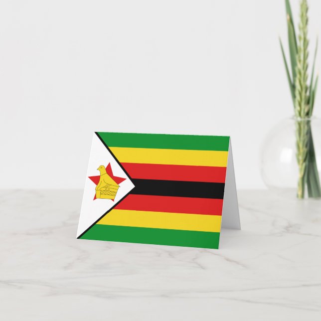 Zimbabwe Flagga Notecard Kort (Framsida)