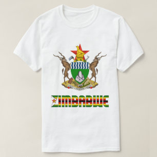 Zimbabwe Flagga och Jacka av Arm Patriotic T Shirt