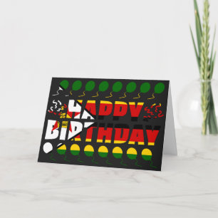 Zimbabwe Flagga Patriotic Birthday Kort
