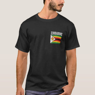 Zimbabwe Flagga Patriotiska Nationella Rötter Souv T Shirt